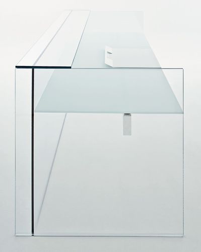 Banco reception in acciaio inossidabile - AIR HALL - Gallotti&Radice - in vetro