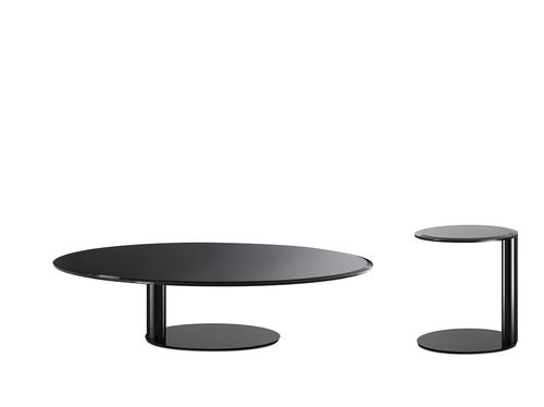 Tavolino basso contemporaneo - OTO - Gallotti&Radice - in metallo / in metallo laccato / rotondo