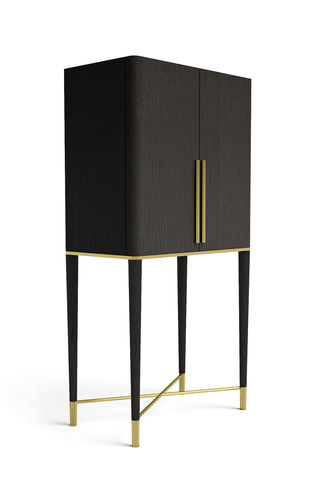 Mobile bar contemporaneo - Tama - Gallotti&Radice - in ottone / in frassino / con illuminazione incorporata