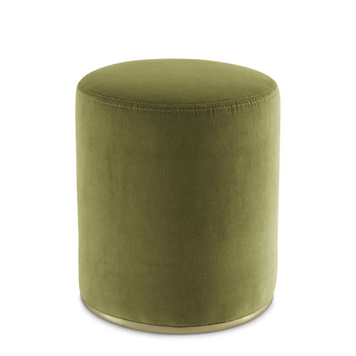 Pouf contemporaneo - Lou - Gallotti&Radice - in tessuto / in pelle / tondo