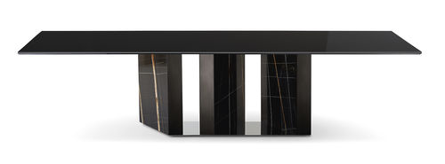 Tavolo contemporaneo - PLATIUM - Gallotti&Radice - in marmo / con supporto in marmo / rettangolare