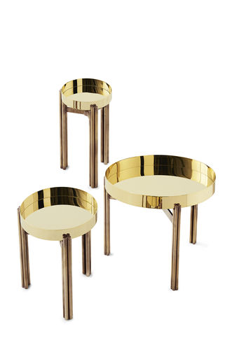 Tavolino basso contemporaneo - TWELVE - Gallotti&Radice - in marmo / in ottone / rettangolare