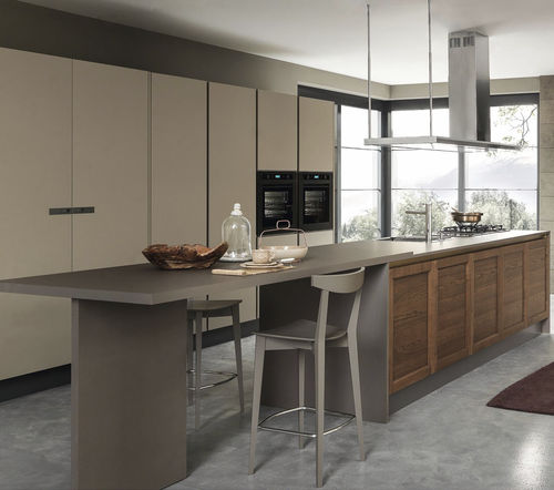 Cucina contemporanea - CLASS LINE - Febal Casa - in frassino / in vetro / con isola