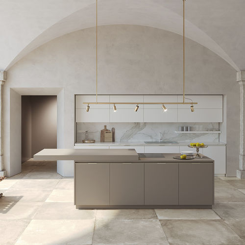 Cucina contemporanea - ERA - Febal Casa - impiallacciata in legno / in vetro / con isola