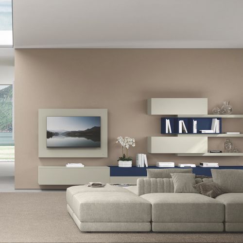 Parete attrezzata per soggiorno contemporanea - DICIOTTO 11 - Febal Casa - in melaminico / con cassetti / per TV