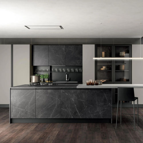 Cucina contemporanea - ARIA - Febal Casa - in vetro fumè / in melaminico / con isola