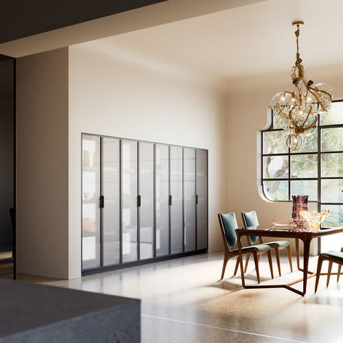 Mobile alto per cucina contemporaneo - Aspen + D23 - DOIMO CUCINE - in vetro