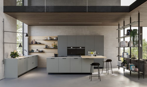 Cucina contemporanea - D20 - DOIMO CUCINE - in composito / con isola / grigia