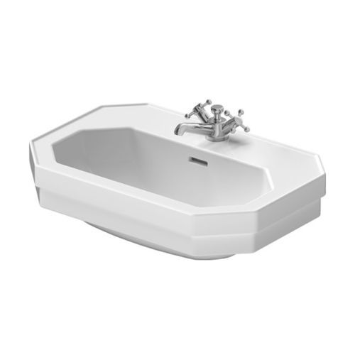 Lavabo sospeso - 043860 - DURAVIT - in ceramica / con miscelatore / lucido