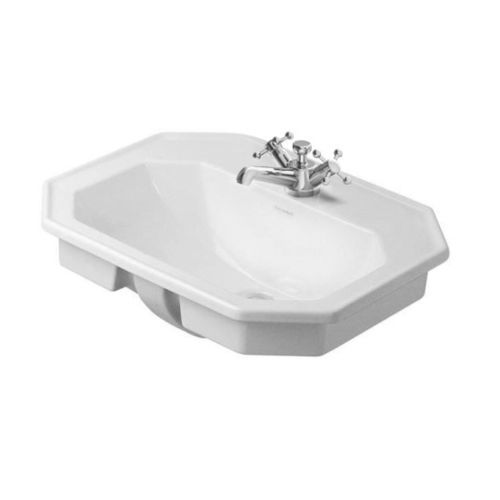 Lavabo da appoggio - 047658 - DURAVIT - in ceramica / con miscelatore / lucido
