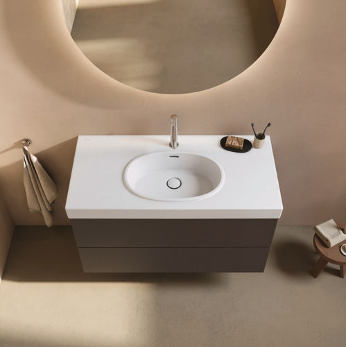Lavabo sospeso - BALCOON  - DURAVIT - in ceramica / finitura opaca / con rivestimento antibatterico