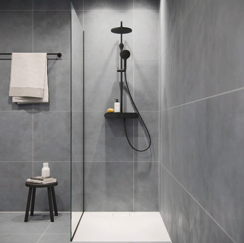 Colonna doccia termostatica - TH4382008046 - DURAVIT - in metallo / argentata / nera opaca