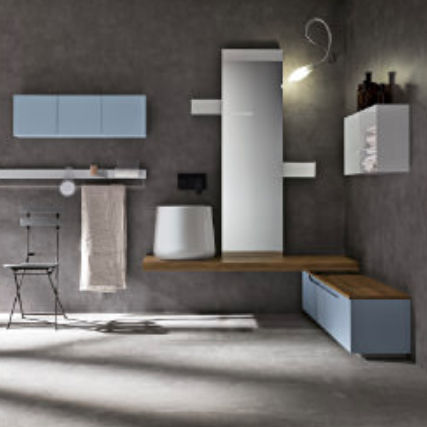 Mobile lavabo a muro - RYO: 03 - Cerasa - in rovere / contemporaneo / d'angolo