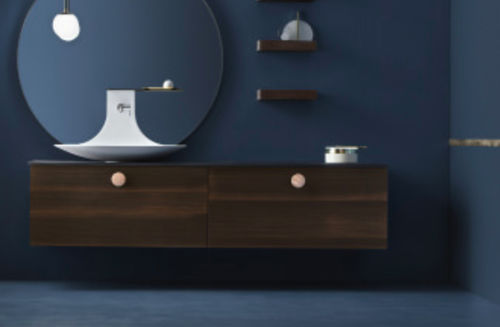 Mobile lavabo a muro - MAORI: 01 - Cerasa - impiallacciato in legno / contemporaneo / con cassetti