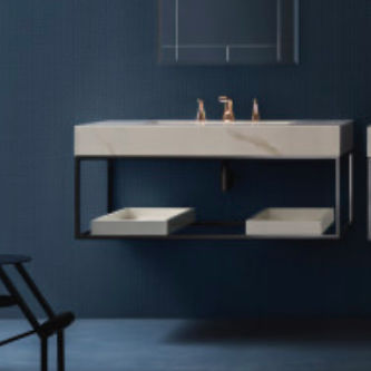 Lavabo sospeso - MAORI: 03 - Cerasa - in marmo / rettangolare / contemporaneo