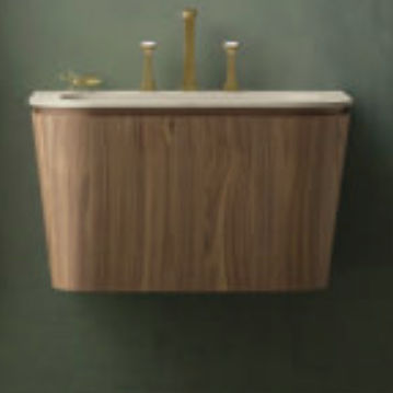 Lavabo sospeso - SUEDE: 02 - Cerasa - in legno / con scaffale integrato / conico