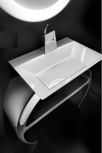 Lavabo autoportante - MOON: 01 - Cerasa - in ceramica / rettangolare / contemporaneo