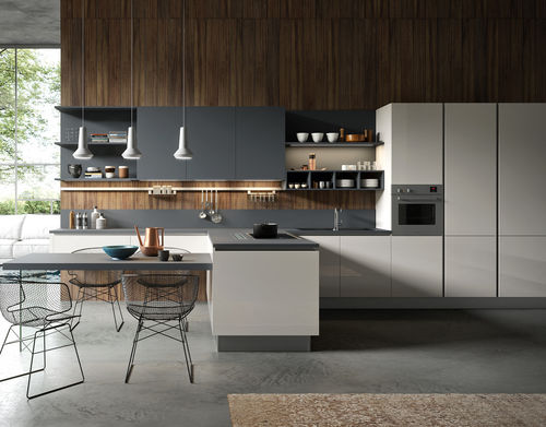 Cucina contemporanea - URBAN 3.0 - Record Cucine - in legno laccato / senza maniglie / opaca