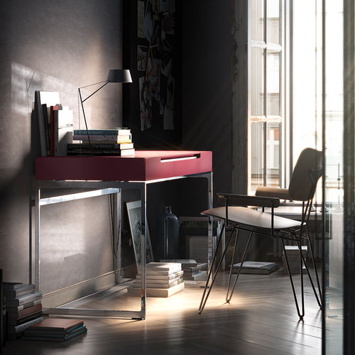 Scrivania da terra - MELL - interlübke - contemporanea / in rovere / in acciaio