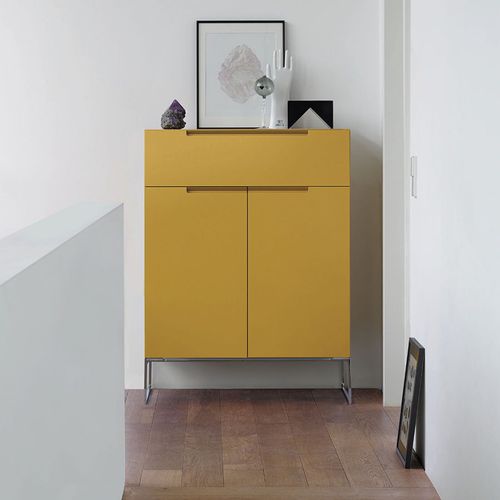 Cassettone contemporaneo - MELL - interlübke - in legno laccato / in metallo / bianco
