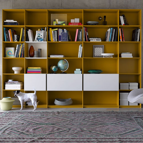 Libreria contemporanea - GRID - interlübke - in legno laccato