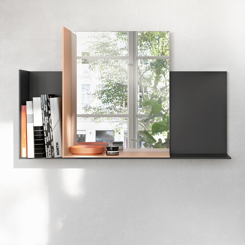 Specchio a muro - LEVI  - interlübke - contemporaneo / rettangolare / in metallo laccato