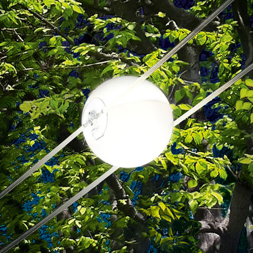 Illuminazione su cavi LED - TENSESTERNI - CINI&NILS - a lampada fluorescente / rotonda / in acciaio inossidabile