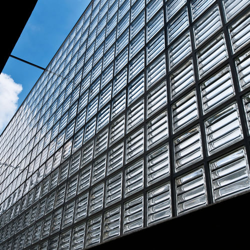 Mattone di vetro quadrato - SEVES GLASSBLOCK - metallizzato / satinato / 3D