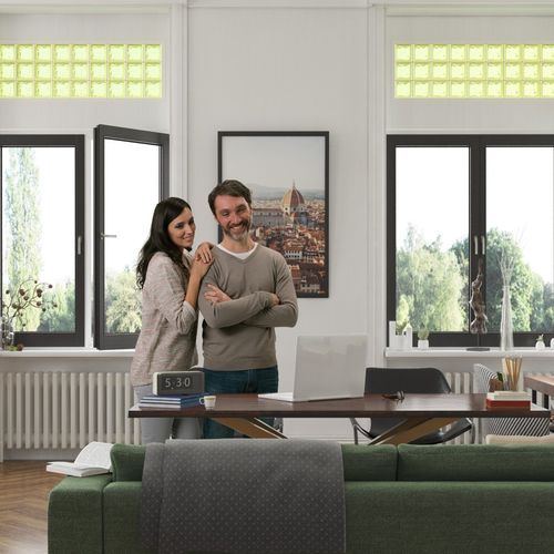 Mattone di vetro quadrato - MG/S VERY NATURAL GREEN - SEVES GLASSBLOCK - per muro interno / colorato
