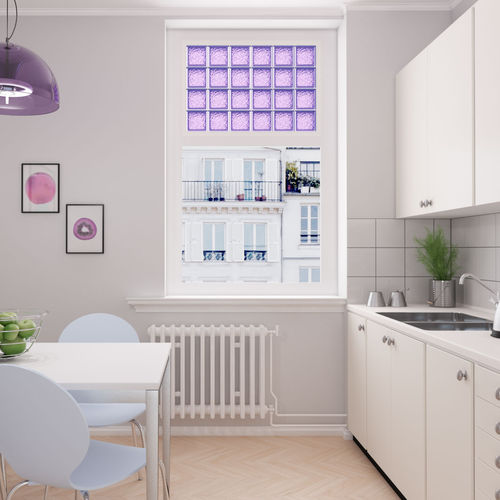 Mattone di vetro quadrato - MG/S SOPHISTICATED RUBY - SEVES GLASSBLOCK - per stanza da bagno / per muro interno / colorato