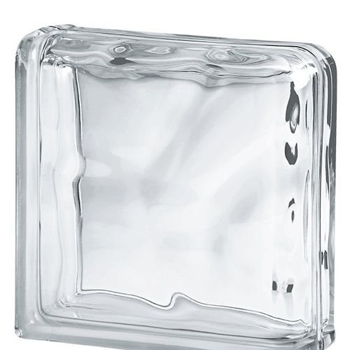Mattone di vetro d'angolo - CLEAR 19/8 ALLBEND WAVE - SEVES GLASSBLOCK - curvo / liscio / sabbiato