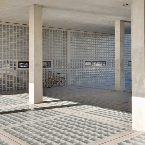 Mattone di vetro quadrato - 1919/16 HTI WAVE - SEVES GLASSBLOCK - liscio / per facciata / a muro