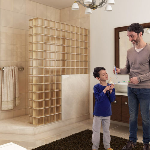 Mattone di vetro quadrato - MG/S MINI ARCTIC - SEVES GLASSBLOCK - satinato / per stanza da bagno / per muro interno