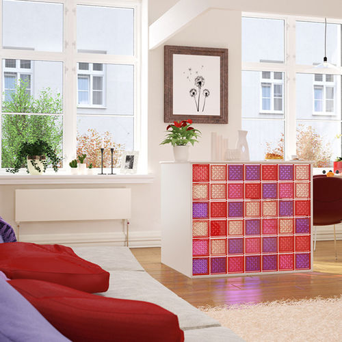 Mattone di vetro quadrato - MG/S ROMANTIC VIOLET - SEVES GLASSBLOCK - per stanza da bagno / per muro interno / colorato