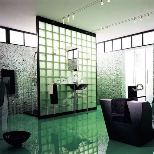 Mattone di vetro quadrato - MALACHITE Q19  - SEVES GLASSBLOCK - liscio / metallizzato / per solaio