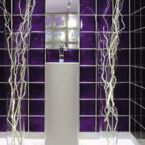 Mattone di vetro quadrato - AMETISTA Q19  - SEVES GLASSBLOCK - liscio / metallizzato / per solaio