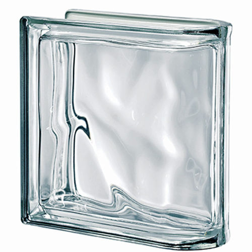 Mattone di vetro quadrato - CLEAR LINEAR TERMINAL - SEVES GLASSBLOCK - angolare / strutturato / ondulato