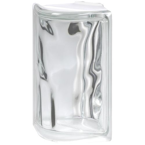Mattone di vetro curvo - CLEAR 19/8 CORNER WAVE - SEVES GLASSBLOCK - liscio / per facciata