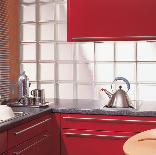 Mattone di vetro quadrato - CLEAR 1919/8  - SEVES GLASSBLOCK - d'angolo / curvo / liscio