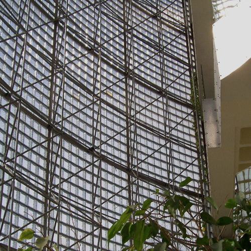 Mattone di vetro quadrato - 3030/10 WAVE SAHARA 2S - SEVES GLASSBLOCK - liscio / satinato / per facciata