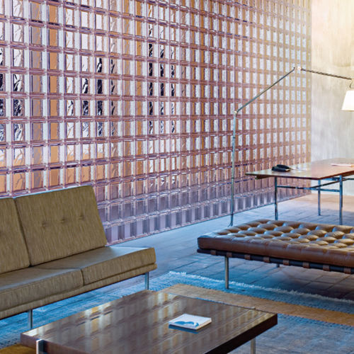Mattone di vetro rettangolare - TURQUOISE 1919/8 WAVE - SEVES GLASSBLOCK - quadrato / sabbiato / per muro interno