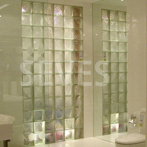 Mattone di vetro quadrato - CLEAR 1919/8 MIDARC - SEVES GLASSBLOCK - a rilievo / per stanza da bagno / a muro