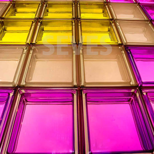 Mattone di vetro quadrato - TORMALINA Q19  - SEVES GLASSBLOCK - liscio / metallizzato / per solaio