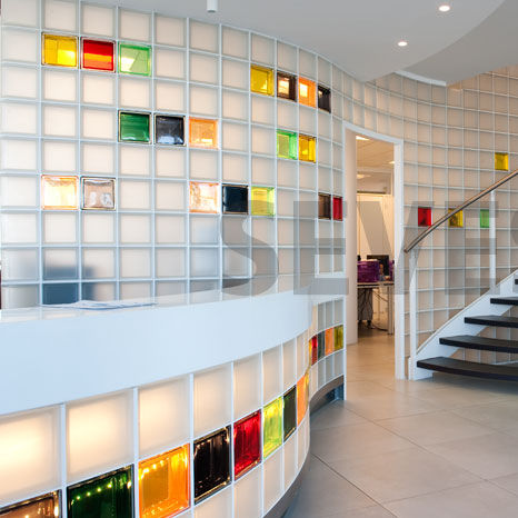 Mattone di vetro quadrato - GIADA Q19  - SEVES GLASSBLOCK - metallizzato / liscio / per solaio