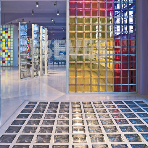 Mattone di vetro quadrato - BERILLO Q19  - SEVES GLASSBLOCK - liscio / metallizzato / per solaio