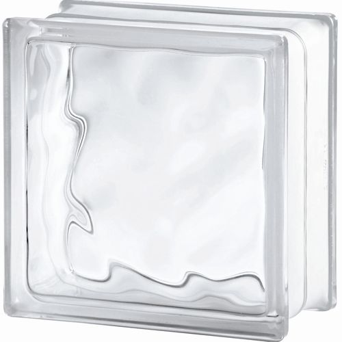 Mattone di vetro quadrato - 1919/10 WAVE - SEVES GLASSBLOCK - liscio / sabbiato / a muro