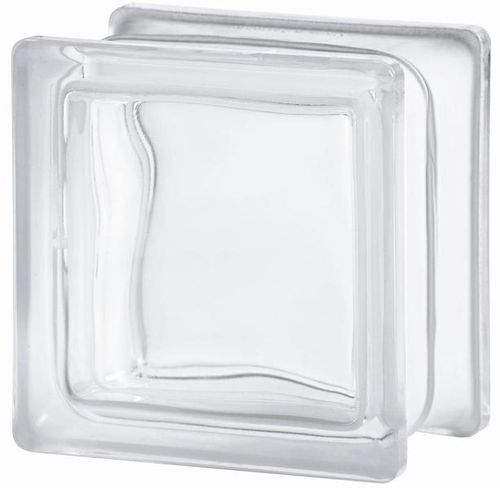 Mattone di vetro quadrato - 1111/8 WAVE - SEVES GLASSBLOCK - liscio / sabbiato / a muro