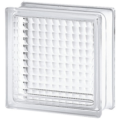 Mattone di vetro quadrato - CLEAR 1919/8 CROSS SMALL - SEVES GLASSBLOCK - strutturato / a muro / a elevata trasmissione luminosa