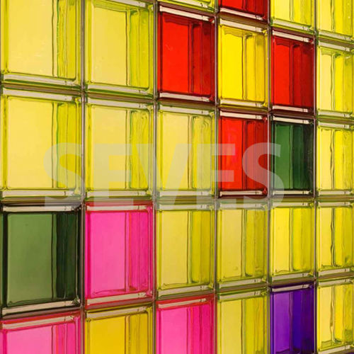 Mattone di vetro quadrato - CITRINO Q19  - SEVES GLASSBLOCK - liscio / metallizzato / per solaio
