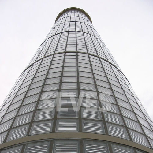 Mattone di vetro quadrato - CLEAR 1919/8 PARALLINE - SEVES GLASSBLOCK - sabbiato / a rilievo / a muro